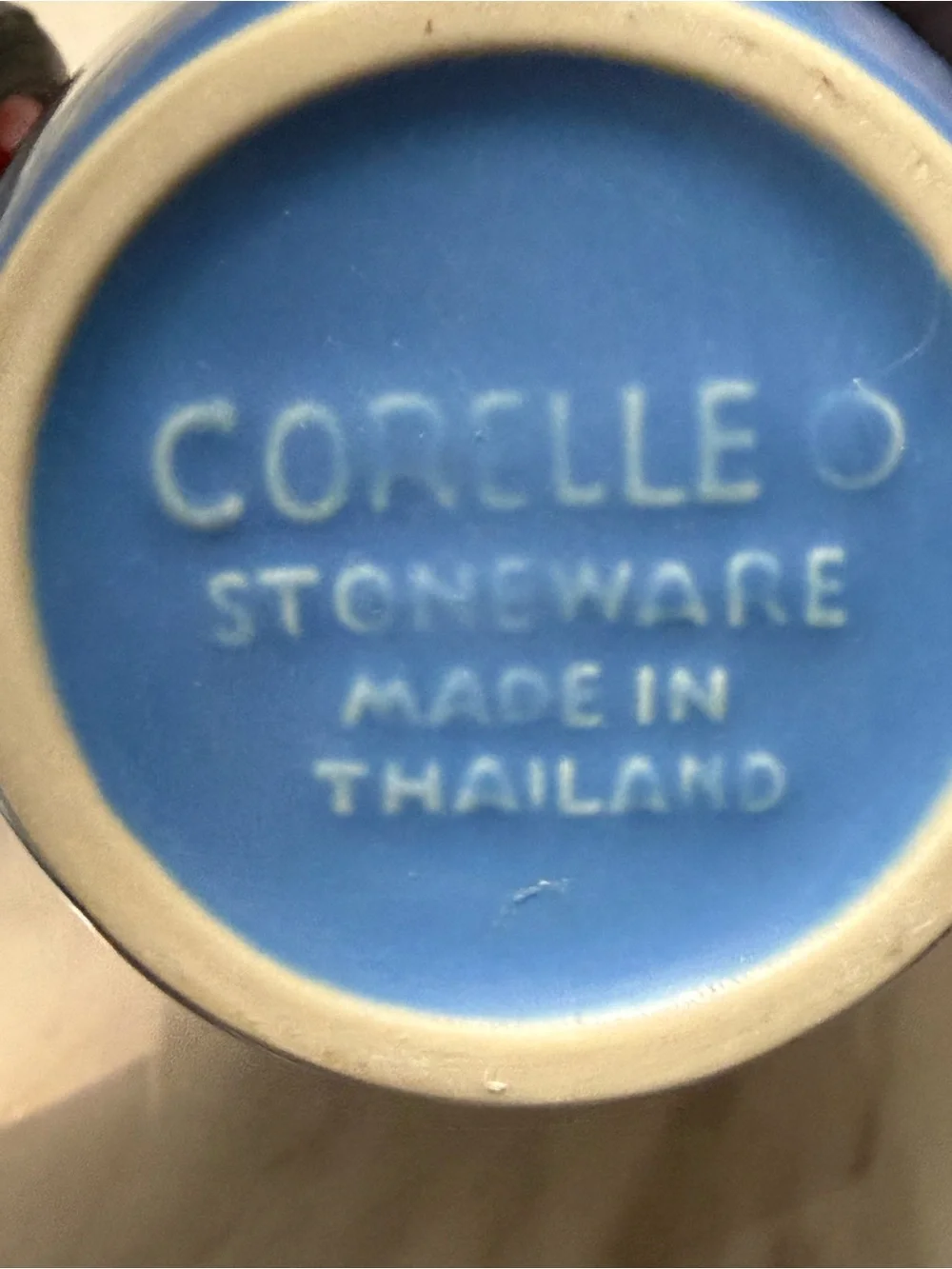 CORELLE blue coffee mugs set of 3 stoneware
